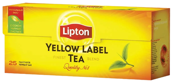 LIPTON YELLOW LABLE BLACK TEA 25 ПАКЕТИКОВ