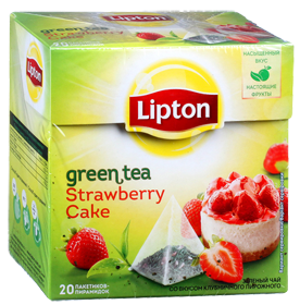 LIPTON STRAWBERRY CAKE GREEN TEA 20 пирамидок