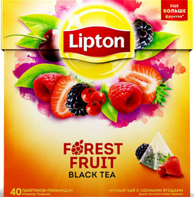LIPTON FOREST FRUIT BLACK TEA 20 пирамидок