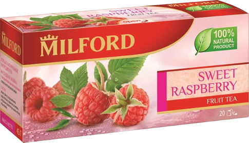 MILFORD SWEET RASPBERRY FRUIT TEA 20 ПАКЕТИКОВ
