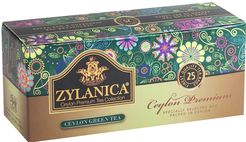 ZYLANICA CEYLON PREMIUM TEA COLLECTION ЦЕЙЛОНСКИЙ ЗЕЛЕНЫЙ БАЙХОВЫЙ ЧАЙ 25 ПАКЕТИКОВ