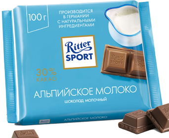 Шоколад "Ritter Sport" Альпийское молоко, 100 гр