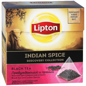 LIPTON INDIAN SPICE DISCOVERY COLLECTION BLACK TEA 20 пирамидок