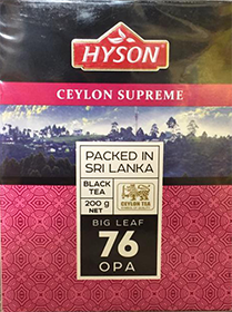 HYSON CEYLON SUPREME BLACK TEA BIG LEAF 76 OPA  200 гр