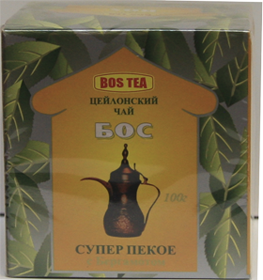 Черный чай "Супер ПЕКОЕ с бергамотом" BOS 100гр (картон)