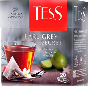 TESS EARL GREY STRET BLACK TEA, BERGAMOT & VANILLA 20 пирамидок