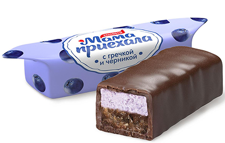 Конфеты шоколадные Мама Приехала с гречкой и черникой, 1000 гр.